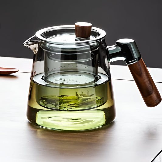 Stylish 20oz Glass Teapot and Cup Set for Home Brew - Hehif