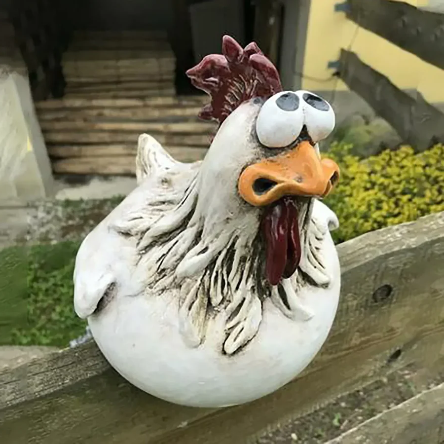 Humorous Yard Chicken Decor – Outdoor Garden Figures - Hehif