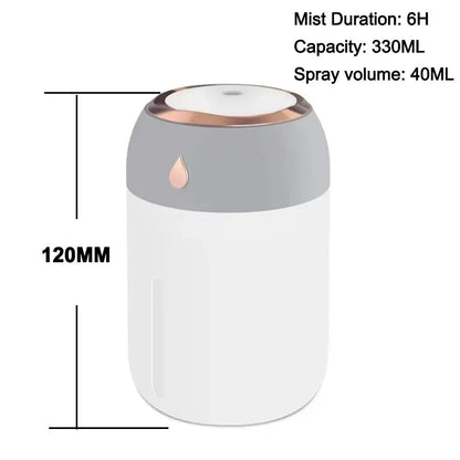 Compact Ultrasonic Mist Aroma Diffuser with LED