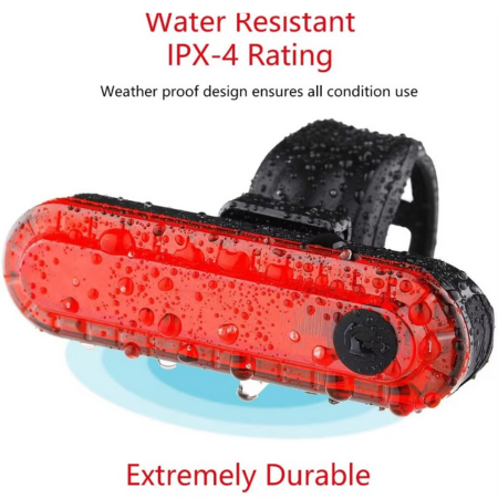 Bright Red USB Rechargeable Bike Tail Light