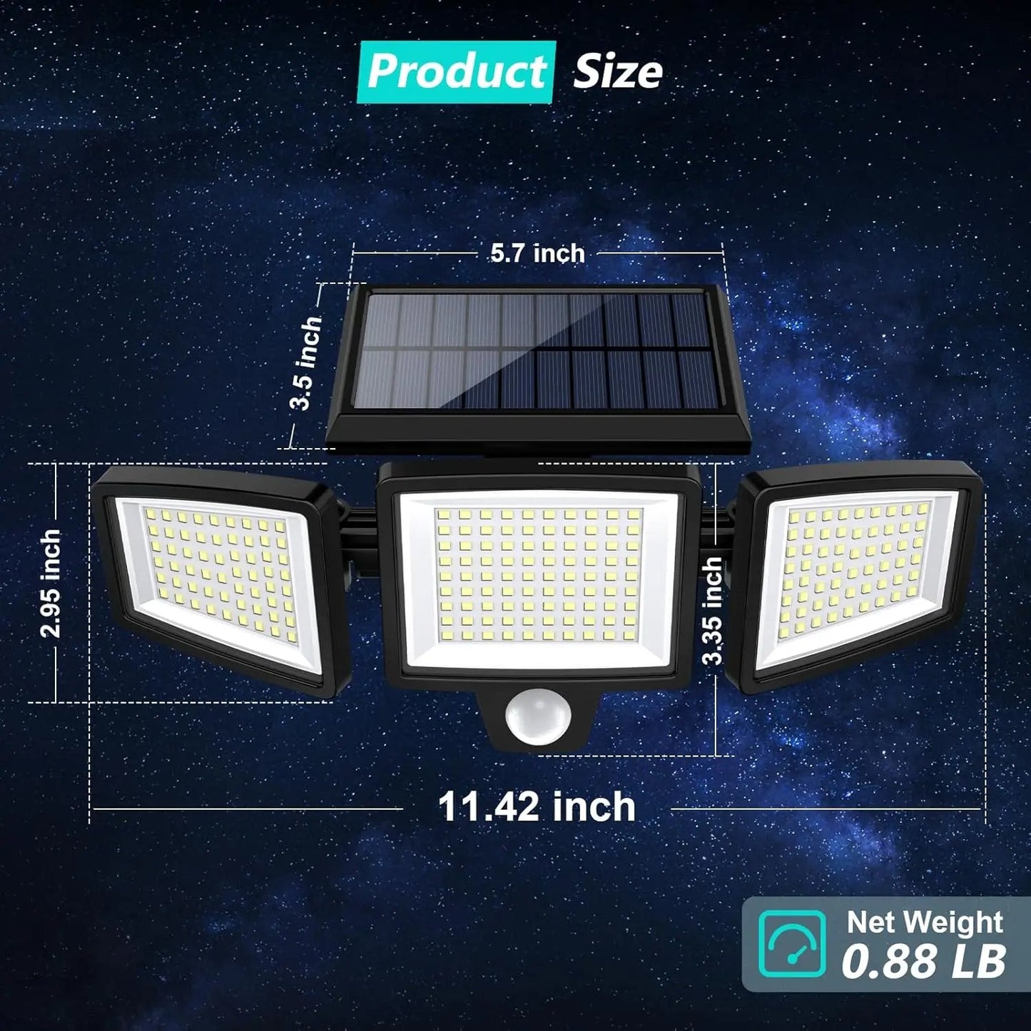 Bright Solar Powered Motion Sensor Outdoor Lights