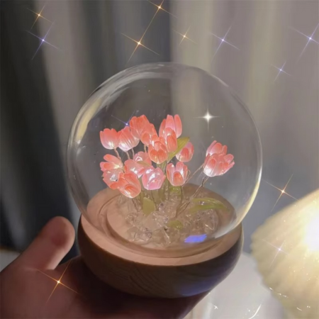 Colorful Floral LED Bedside Table Lamp