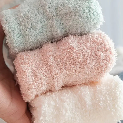 Soft Pink Fuzzy Winter Socks
