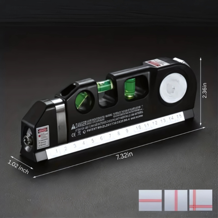 Accurate Laser Level with Cross Beam and 8ft Tape Measure