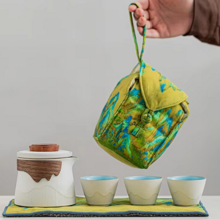 Compact Colorful Travel Tea Infuser Set with Pot and Cups