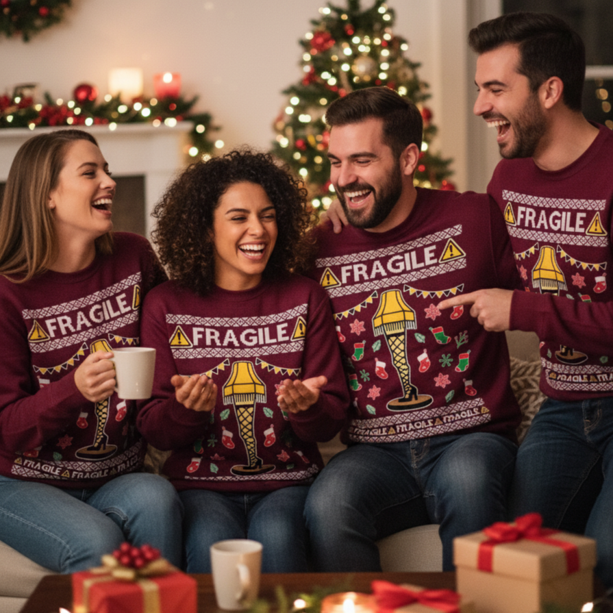 Quirky Leg Lamp Ugly Christmas Sweater - Hehif