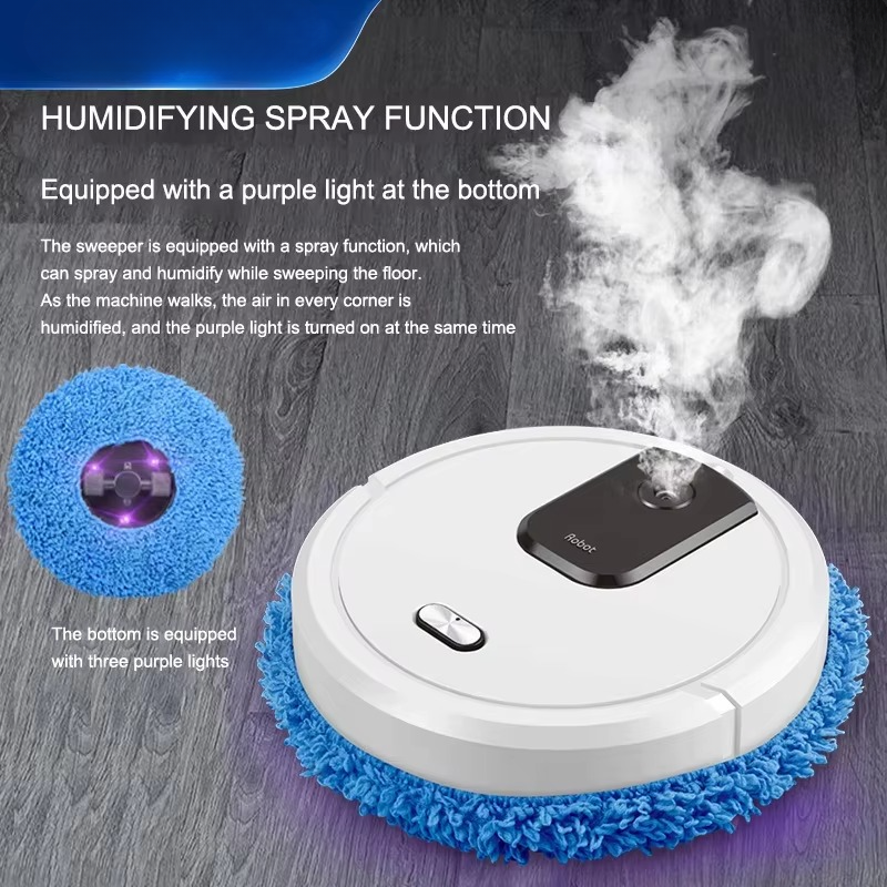 Intelligent Robot Cleaner with Mop and Spray Function