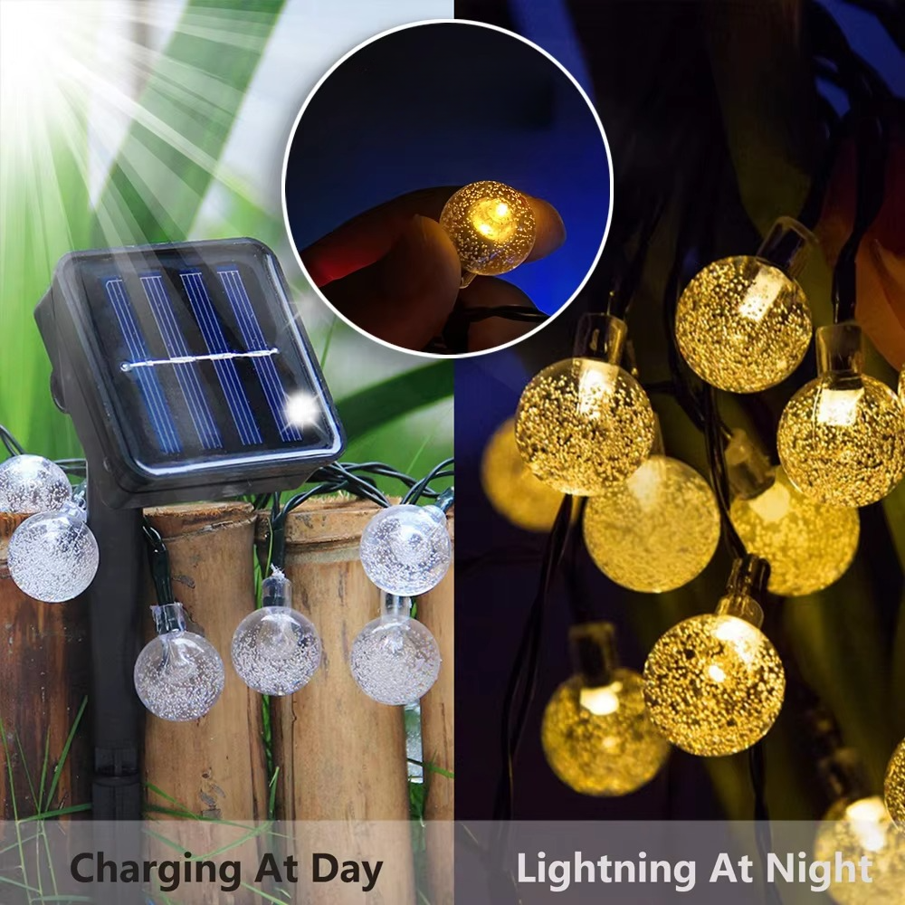 Outdoor Solar String Lights with 200 Warm White LED Bulbs