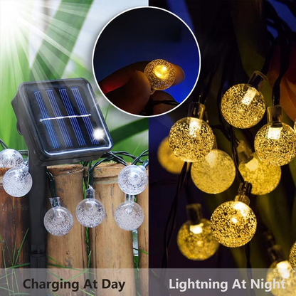 Outdoor Solar String Lights with 200 Warm White LED Bulbs