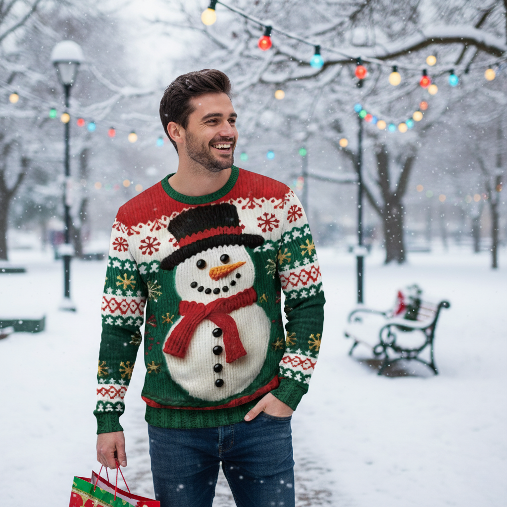 Fun Winter Christmas Long Sleeve Men's Sweatshirt - Hehif