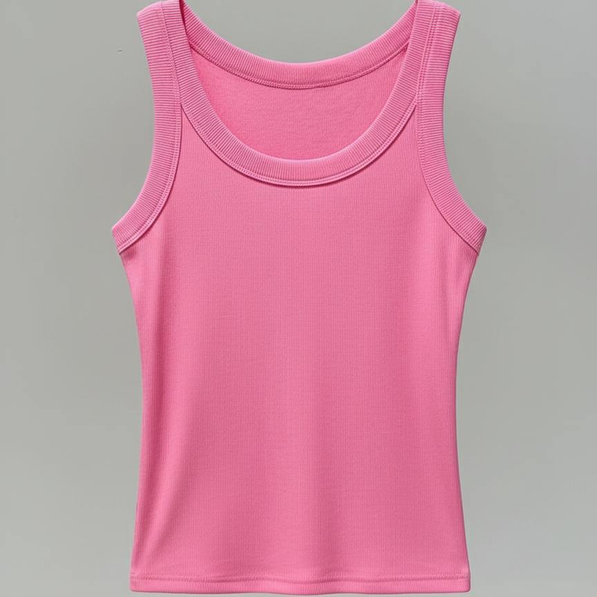 Classic Fit Women's Plain Ribbed Tank Top - Hehif