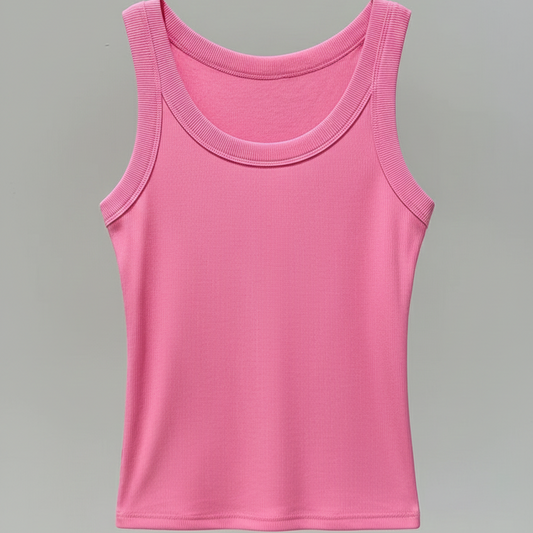 Classic Fit Women's Plain Ribbed Tank Top - Hehif
