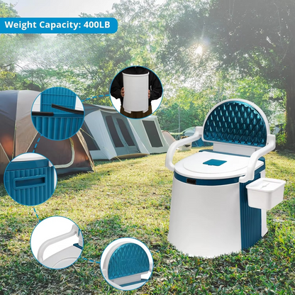 Compact Lightweight Toilet with Large Tank and Grip Handles