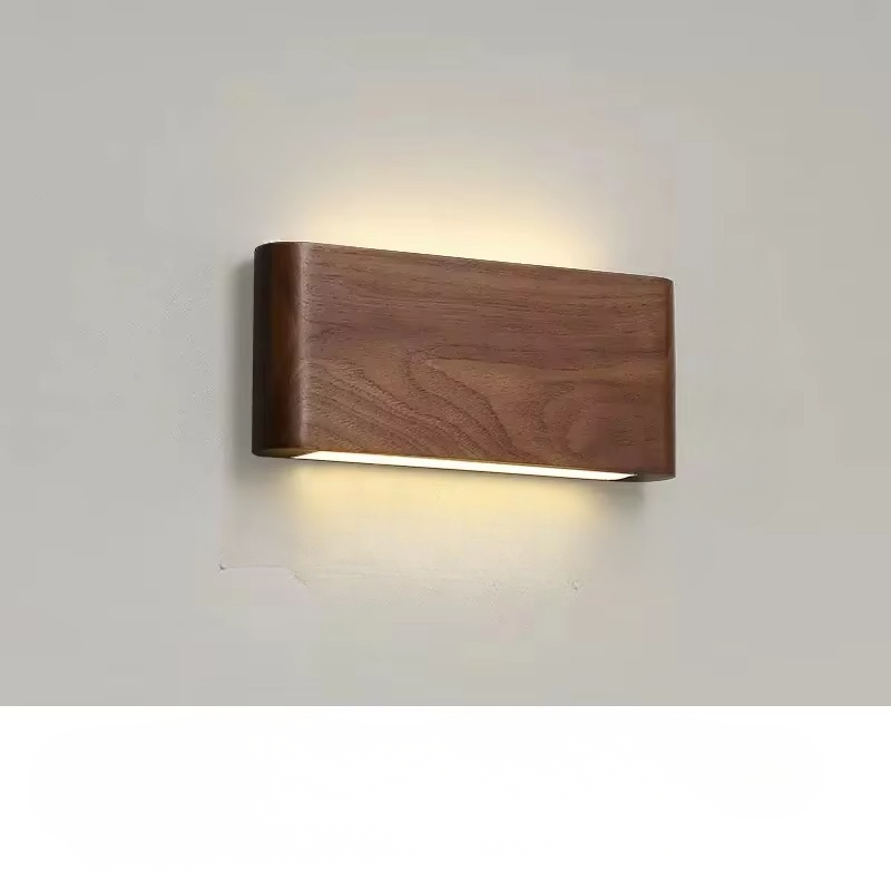 Rustic Wood LED Wall Lamp for Home Decor