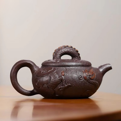 Unique Ceramic Teapot Set with Dragon Pattern