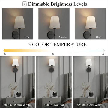 Soft Textile LED Wall Lamp Set with Free Bulbs