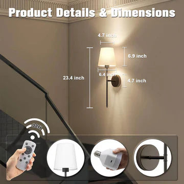 Soft Textile LED Wall Lamp Set with Free Bulbs
