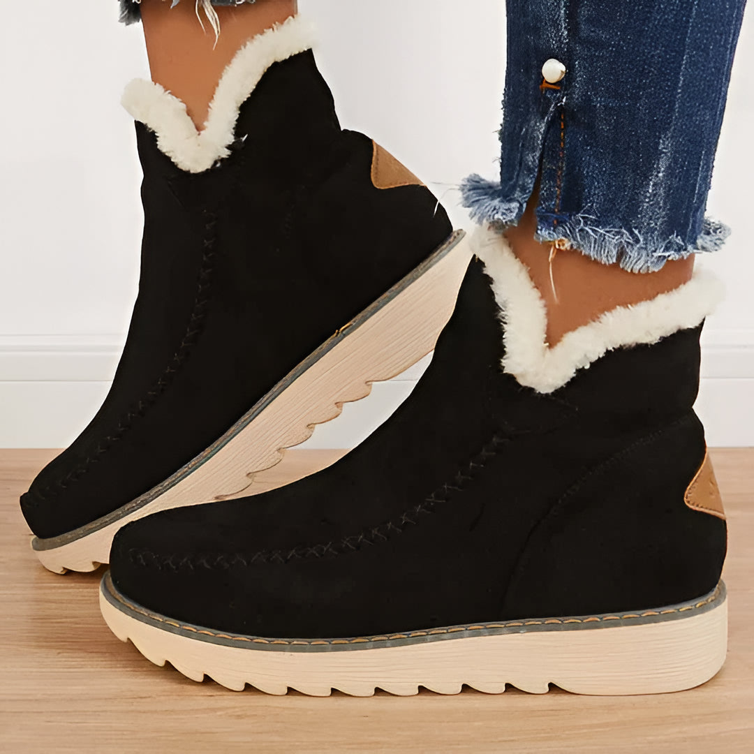 Waterproof Insulated Ankle Snow Boots with Faux Fur Lining