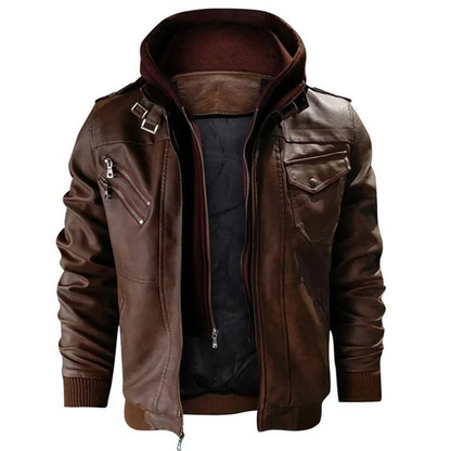 Classic Leather Mens Coat