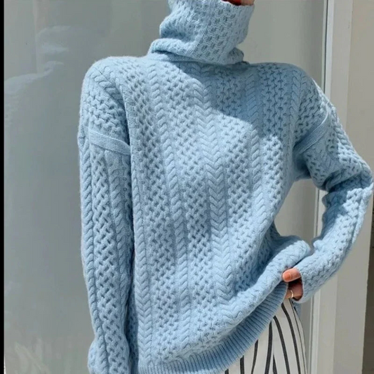 Soft Plaid Crew Neck Cashmere Sweater - Hehif