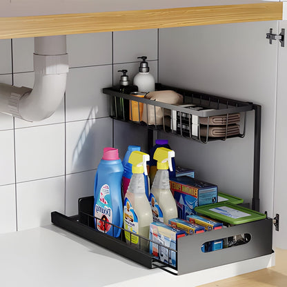 Double Layer Roll Out Bathroom Storage