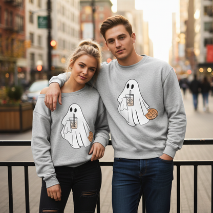 Fun Ghost Graphic Casual Sweatshirt