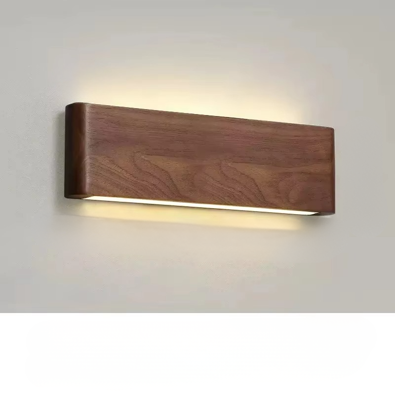 Rustic Wood LED Wall Lamp for Home Decor