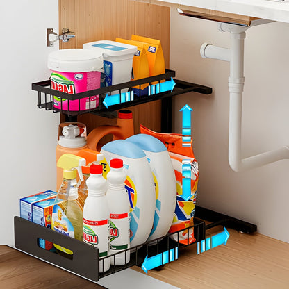 Double Layer Roll Out Bathroom Storage