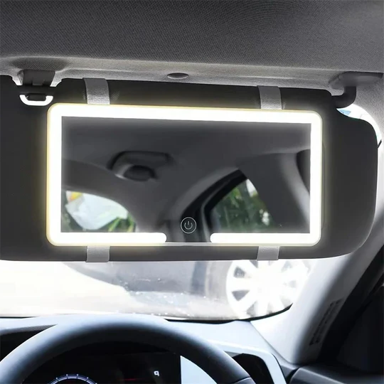 Car LED Makeup Mirror with Light - Hehif