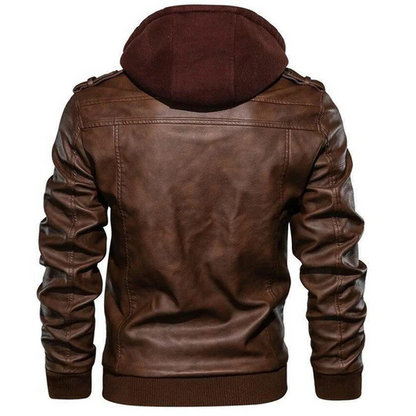 Classic Leather Mens Coat