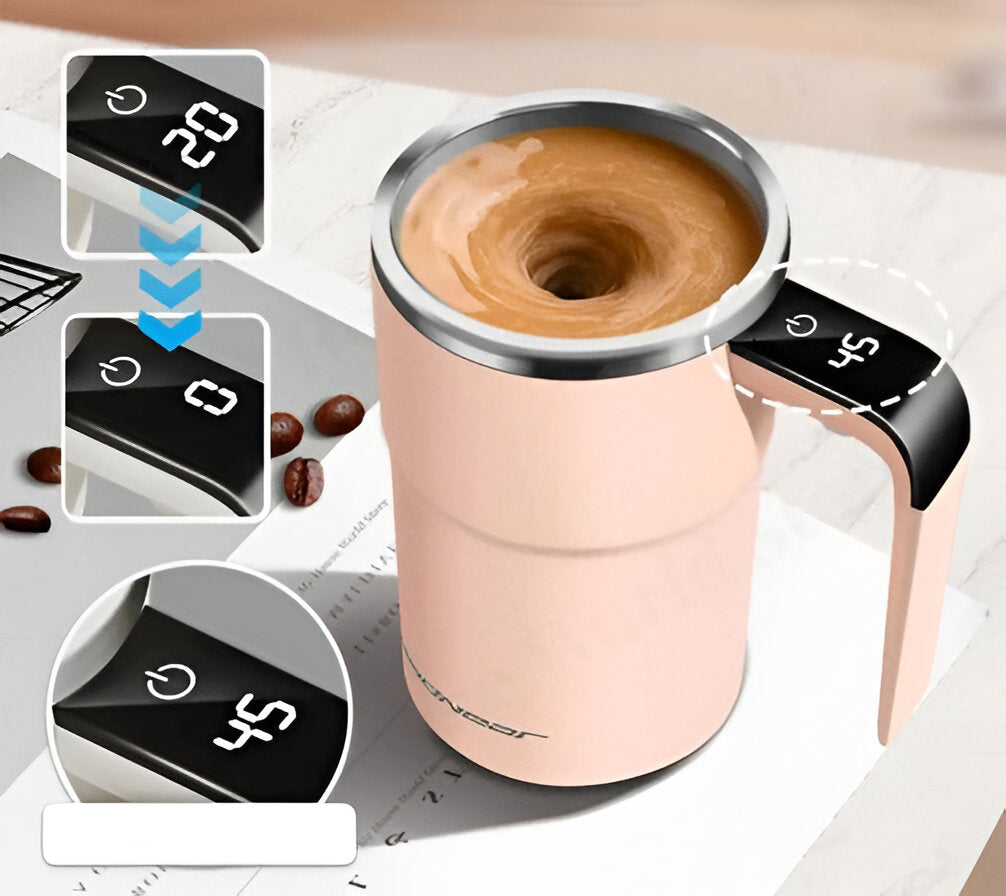 Electric Travel Coffee Mug with Auto Stirrer - Hehif
