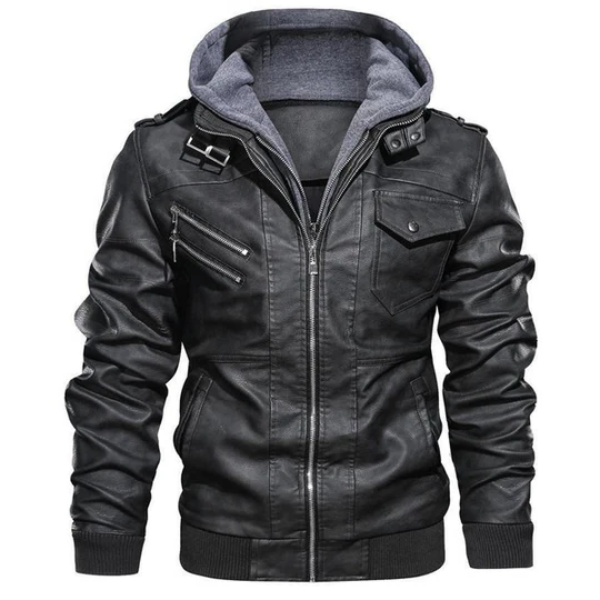 Classic Leather Mens Coat