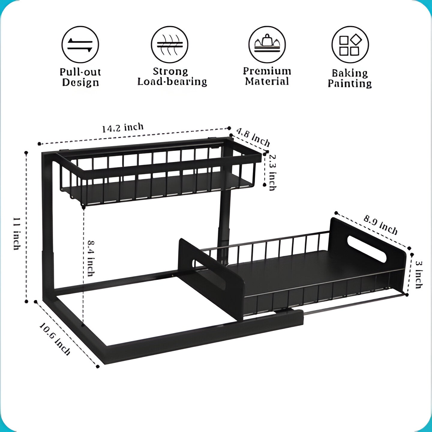 Double Layer Roll Out Bathroom Storage