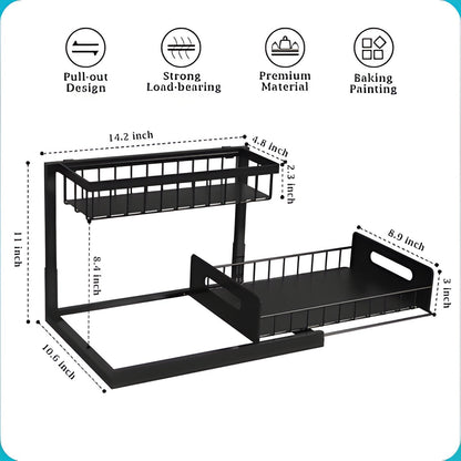 Double Layer Roll Out Bathroom Storage