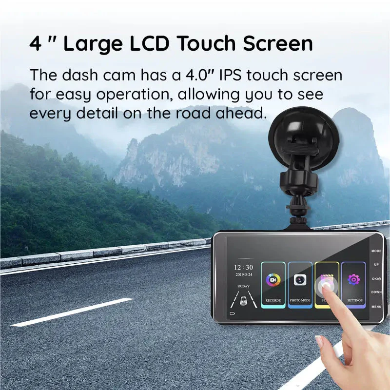 HD Dual Lens Car Dash Camera 1080P Wide View