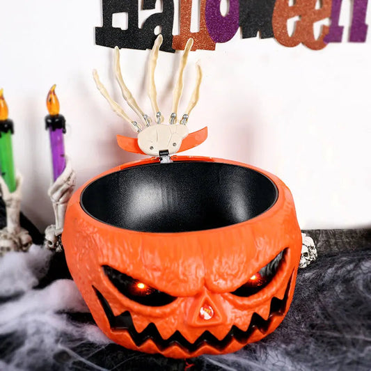 Spooky Halloween Candy Dish with Skeleton Hand - Hehif