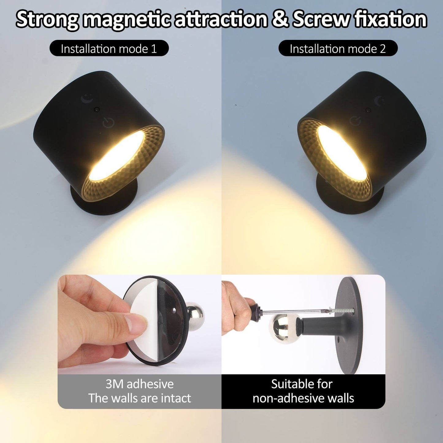 Portable LED Wall Light - Adjustable and Cordless