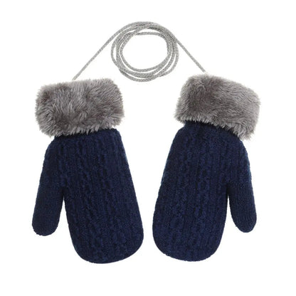 Warm Childrens Knitted Gloves