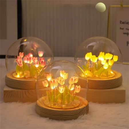 Colorful Floral LED Bedside Table Lamp - Hehif