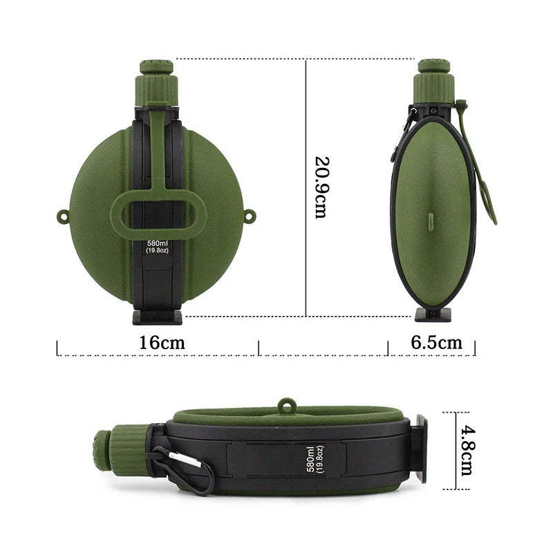Collapsible Travel Water Bottle with Compass