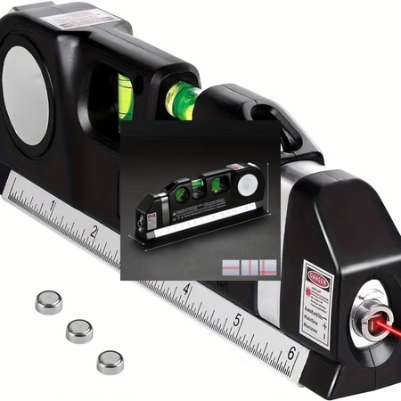 Accurate Laser Level with Cross Beam and 8ft Tape Measure