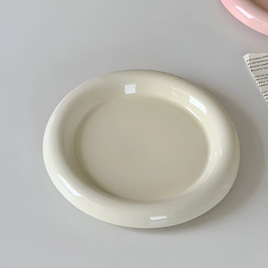 Delicate White Porcelain Dessert Plate