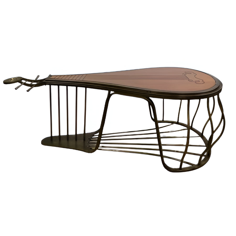 Rustic Wooden Coffee Table with Metal Legs