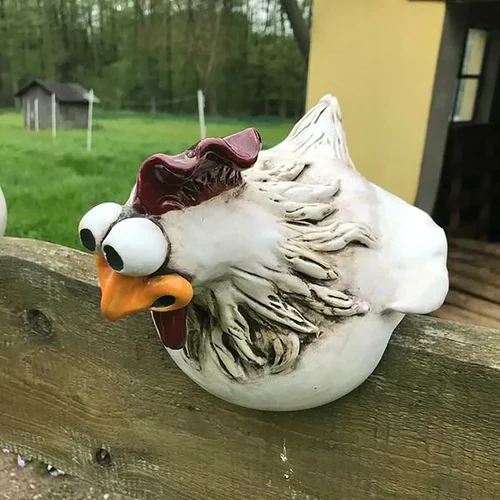 Humorous Yard Chicken Decor – Outdoor Garden Figures
