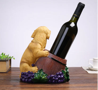 Cute Dog Wine Lover Figurine