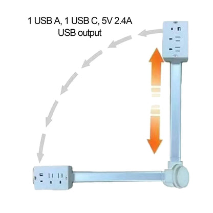 Flexible Wall Plug Outlet with USB Ports