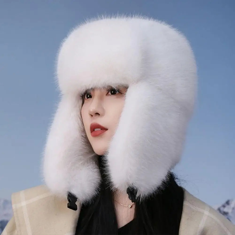Soft Fake Fur Winter Beanie Hat - Hehif