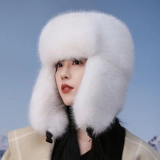Soft Fake Fur Winter Beanie Hat - Hehif