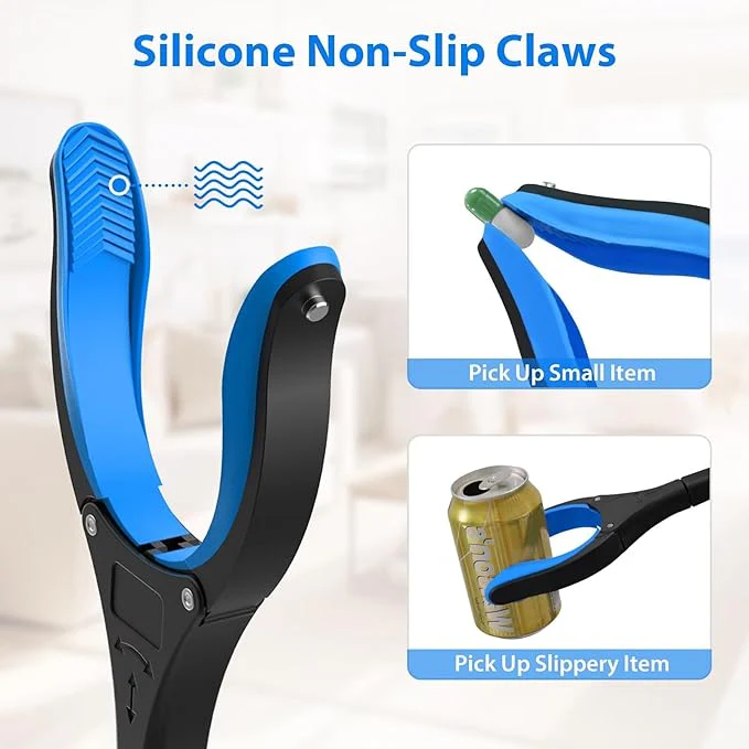 Improved Folding Reacher With Rotating Grip Clip