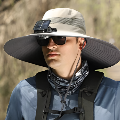 Waterproof Solar LED Wide Brim Sun Hat